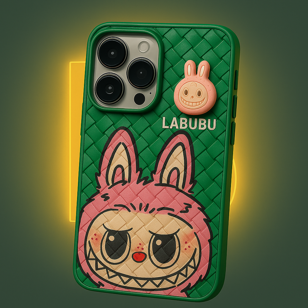 Labubu - 3D Bunny Woven‑Texture Protective iPhone Case